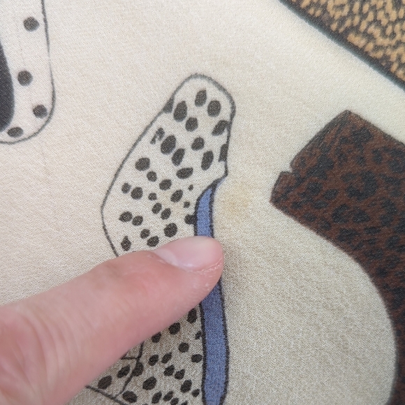 01512 Echo Shoes Animal Print Silk Square Scarf Tan cowgirl western rustic boho - Picture 6 of 7